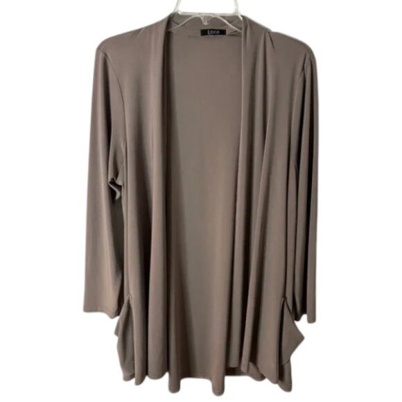 Lace tan 2-piece lounge set long-sleeve top and ankle pants size M - Picture 1 of 6